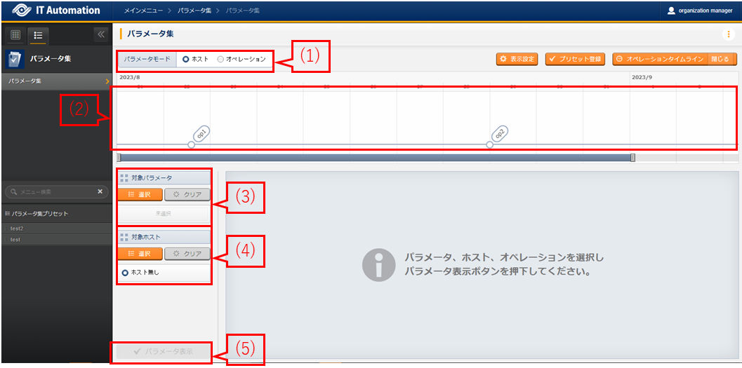 パラメータ集初期表示
